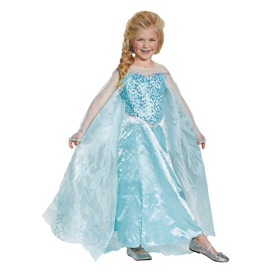 childs elsa dress Toddler Classic Costume, Official Disney Frozen Halloween Costume, Size Small (2T) : Toys & Games Rounded Crew Neckline With Ruffled Cap Sleeves Details Printed On Bodice Inspired By DisneyS Elsa Gown Multiple Tiers Of Soft Blue Tulle With Silver Glitter Worn Above The Knee Breathable Baby Classic Disney's Frozen Elsa